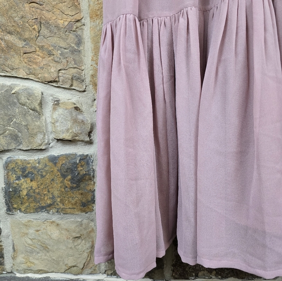 BHLDN Daphne Sequin Flutter Sleeve Chiffon Dress Gown - Picture 6 of 8